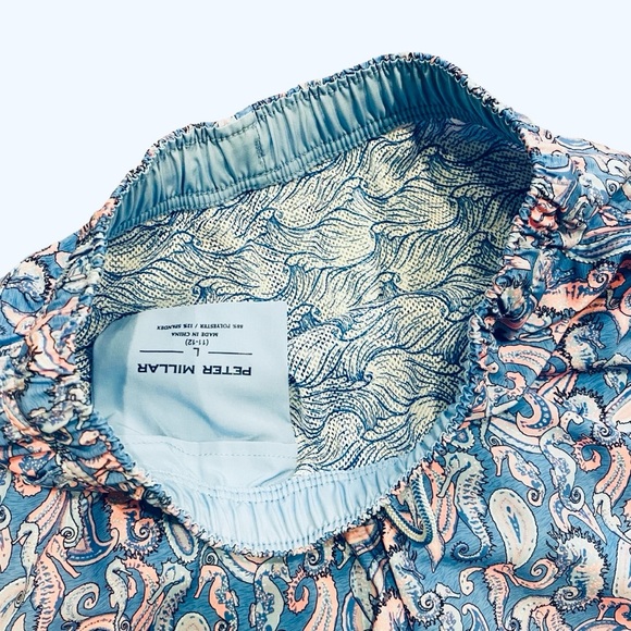 Peter Millar Swimsuit Seahorse Paisley Boy's Youth Swim Trunk Large (11-12) - Picture 4 of 10